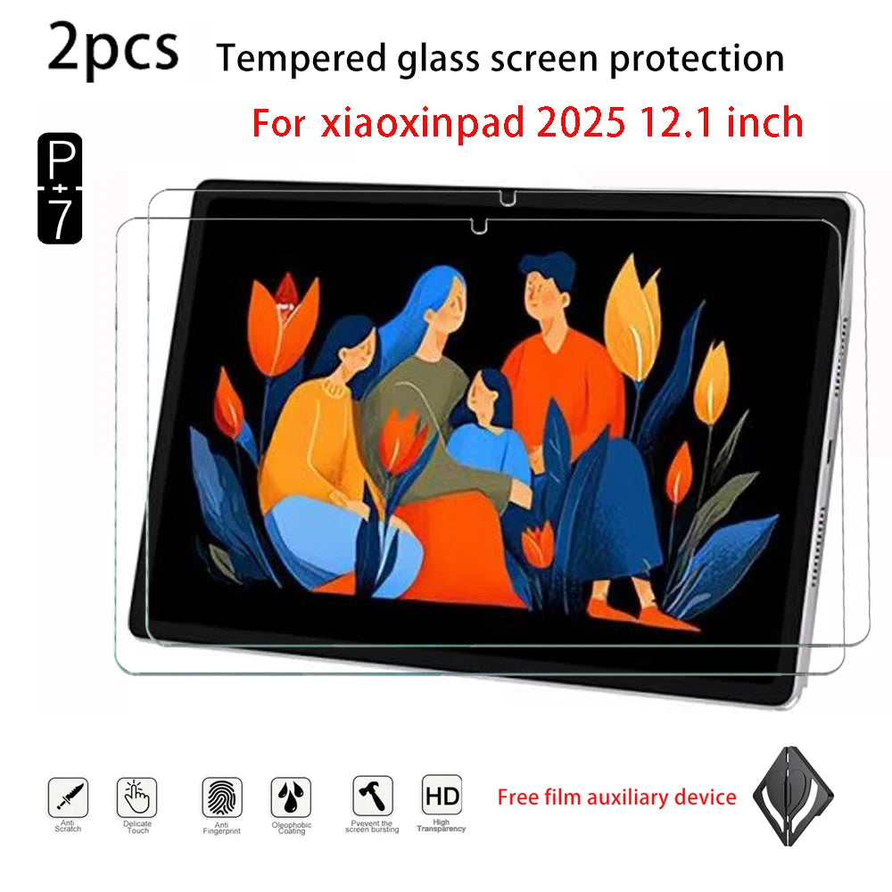 2-Pack HD Tempered Glass Screen Protector – Lenovo 12.1" Tablet Screen Protector Axl xiaoxinpad2025 12.1