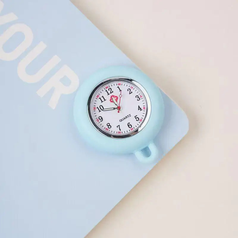 Silicone Nurse Fob Watch – Colourful Lapel Clip Pocket Watch Nurse Fob Watch Axl one size light blue
