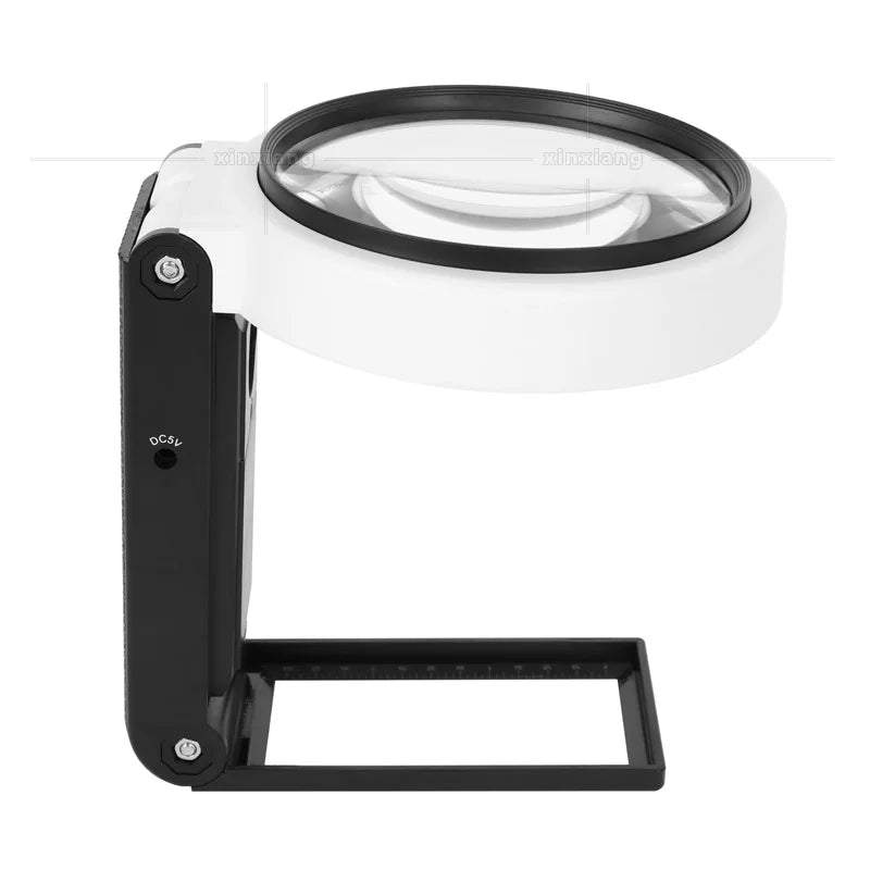 6X 25X Folding Magnifier with 8 LED Lights | Jewelry & Currency LED Folding Magnifier Axl