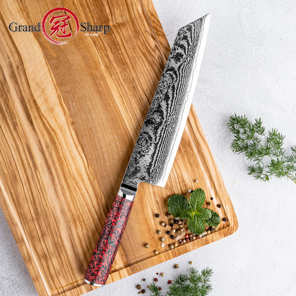 Grandsharp 8" Kiritsuke Knife – 67-Layer Damascus Steel Damascus Chef Knife Axl