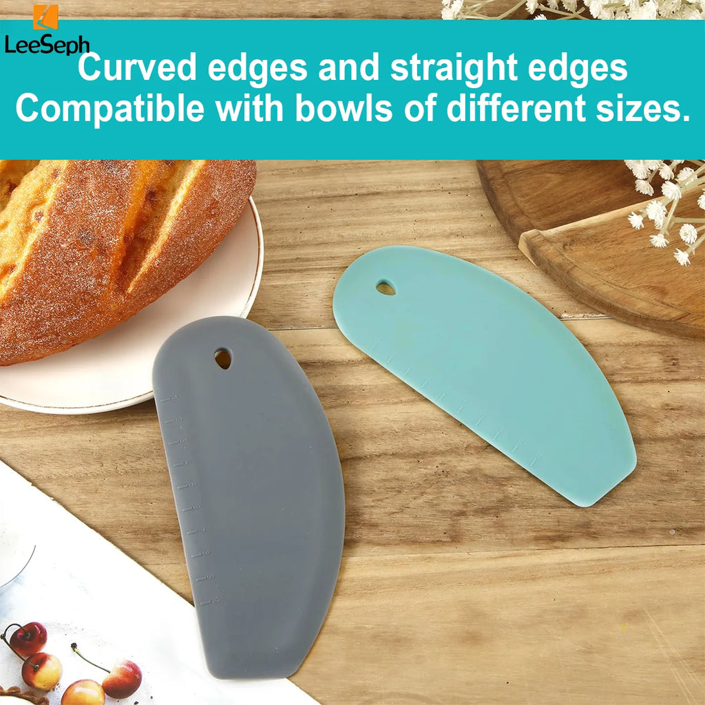 Leeseph Silicone Dough Scraper & Bowl Scraper | Pastry Cutter Pastry Dough Scraper Axl