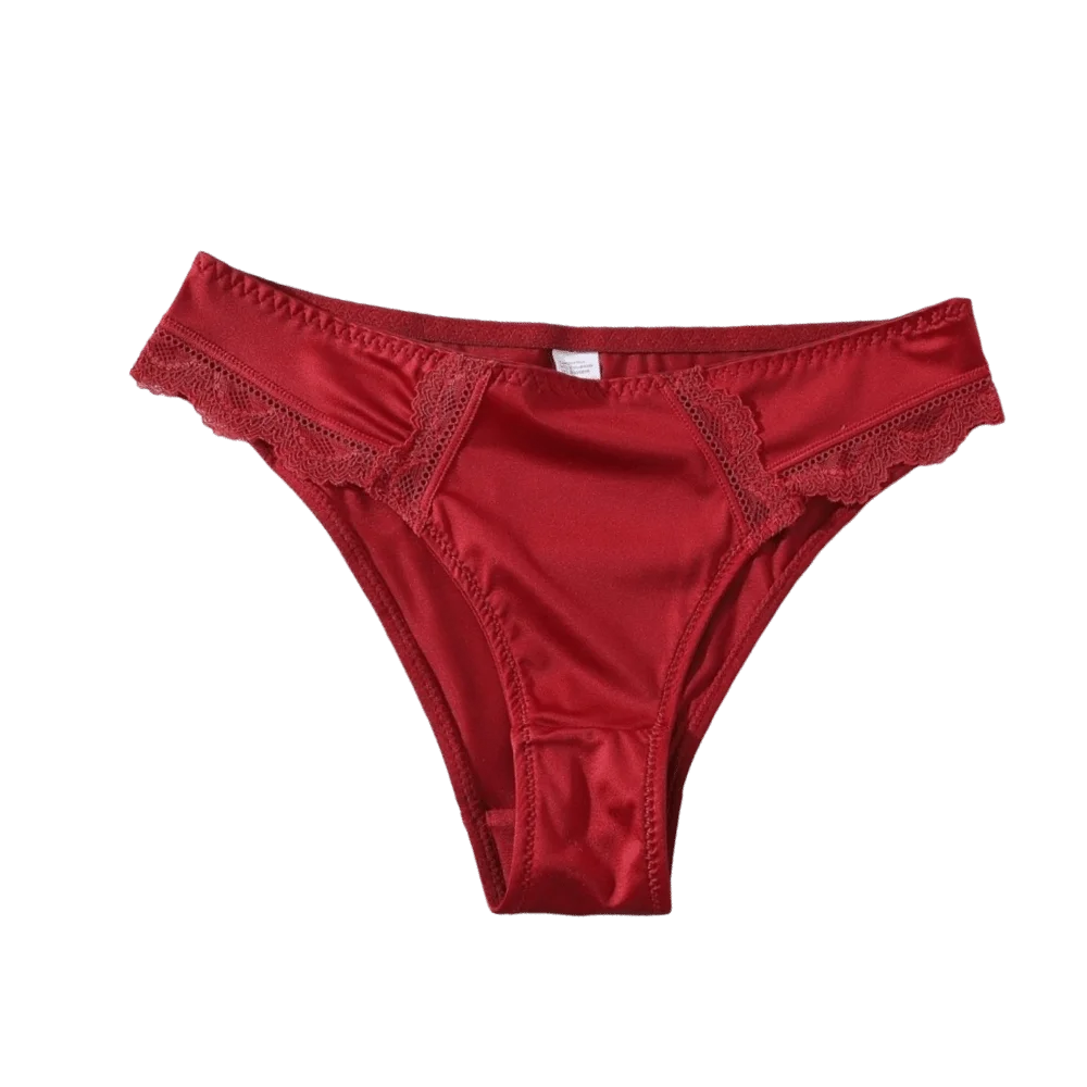 Women's Seamless Lace Low-Rise Briefs | French Style Panties Women's Lace Briefs Axl Red L 1pc