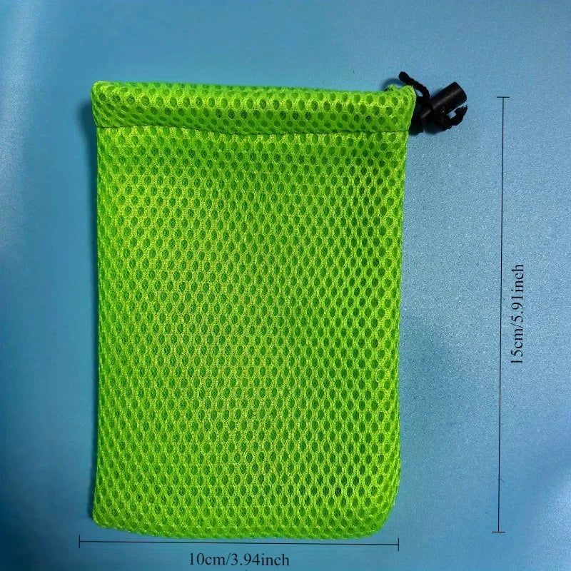 10 Pcs Nylon Mesh Drawstring Pouches – Jewelry & Accessory Bags Mesh Drawstring Pouches Axl Green 10x15cm 10pcs