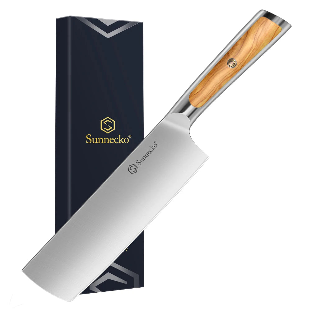 Sunnecko Japanese Chef Knife – 1.4116 Steel & Olive Wood Handle Japanese Chef Knife Axl 7 Inch Nakiri Knife China Mainland