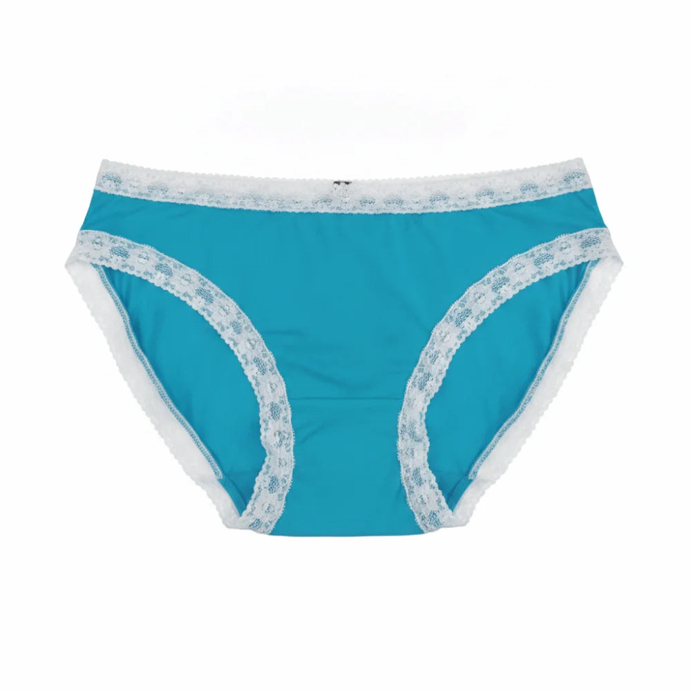 Men's Modal Ice Silk Lace Briefs – Low Waist U-Pouch Men's Briefs Axl Blue 1XL