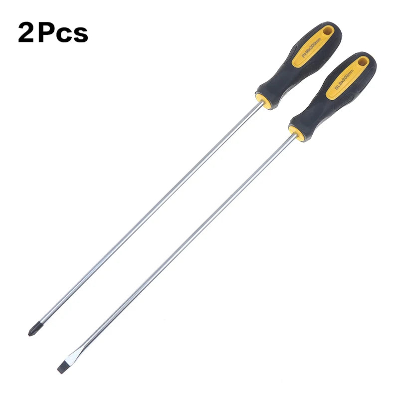 Long Handle Magnetic Screwdriver – Slotted & Cross Head Manual Screwdriver Set Axl 2PCS