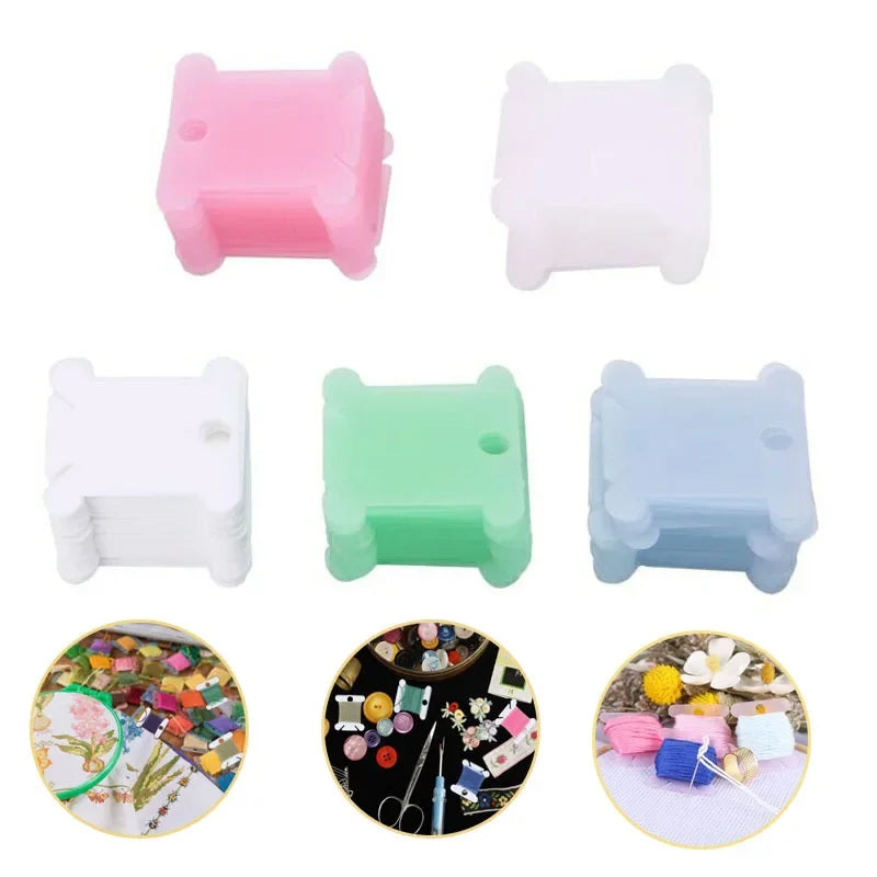 100 Plastic Thread Bobbins – Embroidery Floss Organizer Set Thread Bobbin Organizer Axl