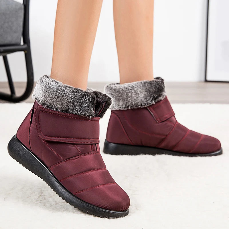 HAJINK Women's Waterproof Plush Ankle Snow Boots – Winter Women's Snow Boots Axl