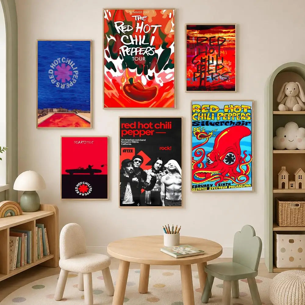 Red Hot Chili Peppers Wall Poster – Self-Stick HD PVC Decor Wall Art Poster Axl