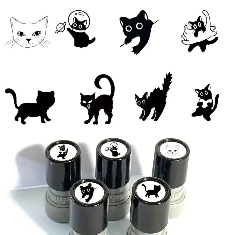 Cute Black Kitten Rubber Stamp – Journal & Scrapbooking DIY Decorative Rubber Stamp Axl