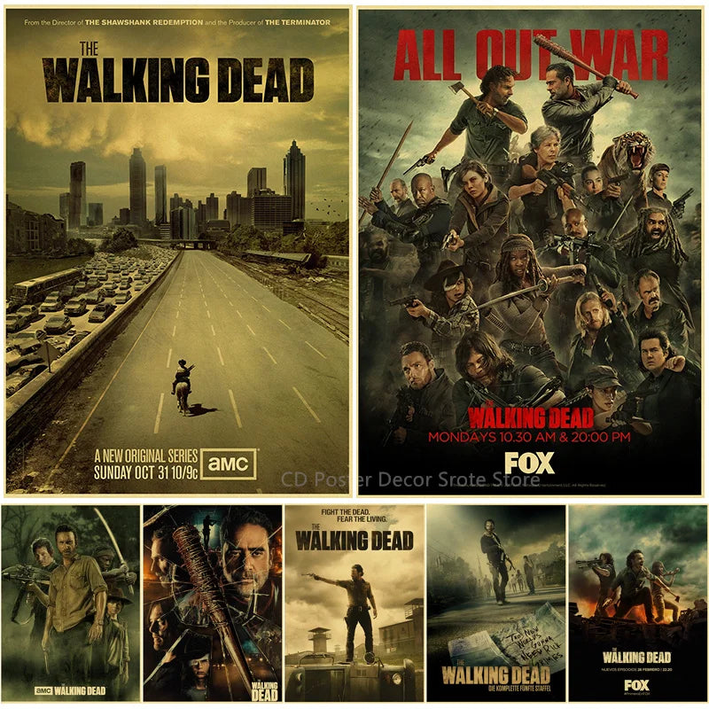 Walking Dead Retro Vintage Poster | Wall Art Print A3/A4 Wall Art Poster Axl