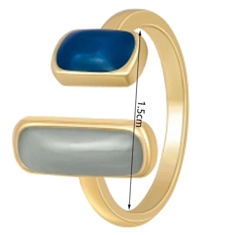 Vintage Opal Stone Open Adjustable Ring – Women's Fashion Jewelry Fashion Ring Axl One Size