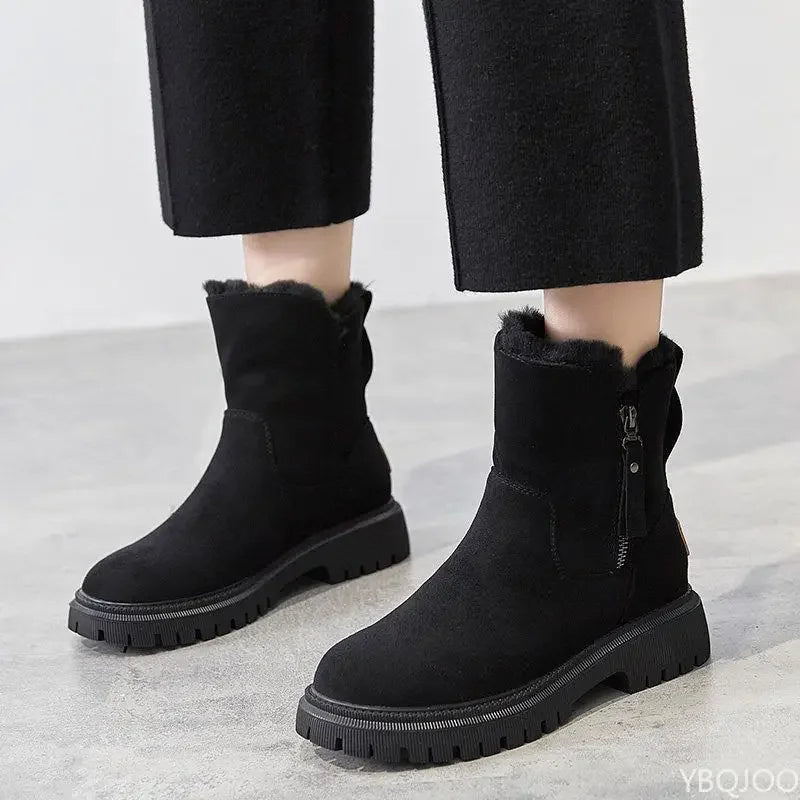 YBQJOO Women's Winter Snow Boots – Warm Anti-Slip Ankle Boot Women's Snow Boots Axl