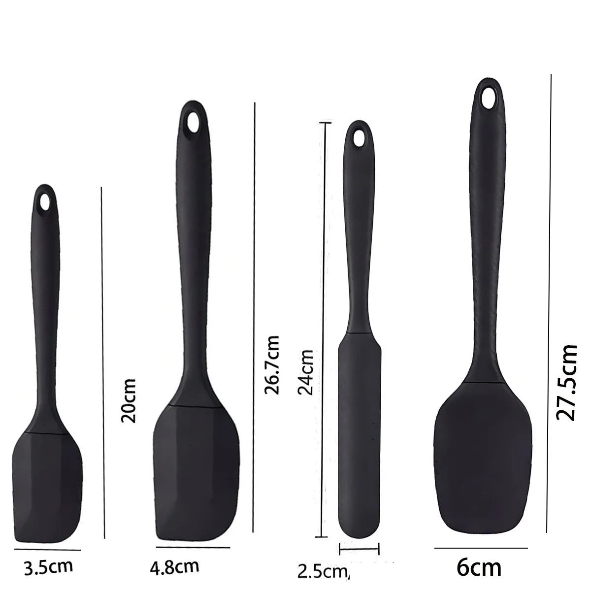 4-Pc Silicone Spatula Set – High Heat Nonslip Kitchen Scrapers Silicone Spatula Set Axl