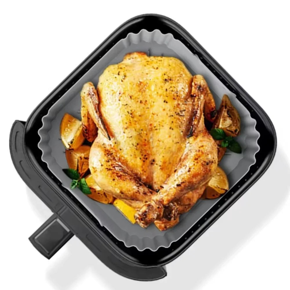Silicone Air Fryer Liner 22.5cm – Non-Stick Reusable Basket Tray Air Fryer Liner Axl