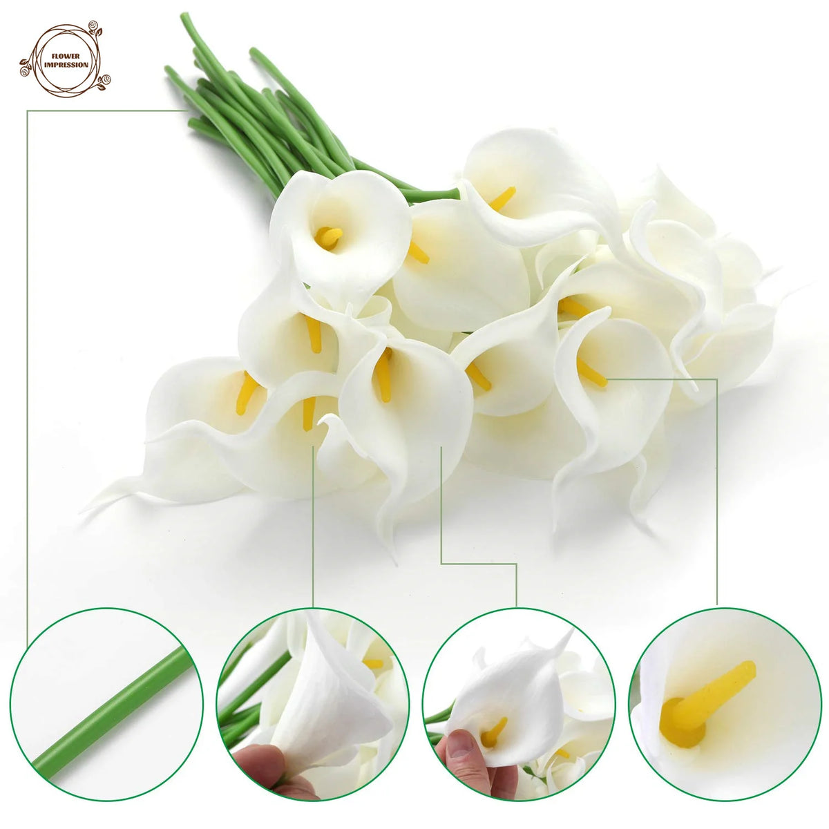 10 Artificial Calla Lily Flowers – Wedding & Home Décor Set Artificial Flowers Axl