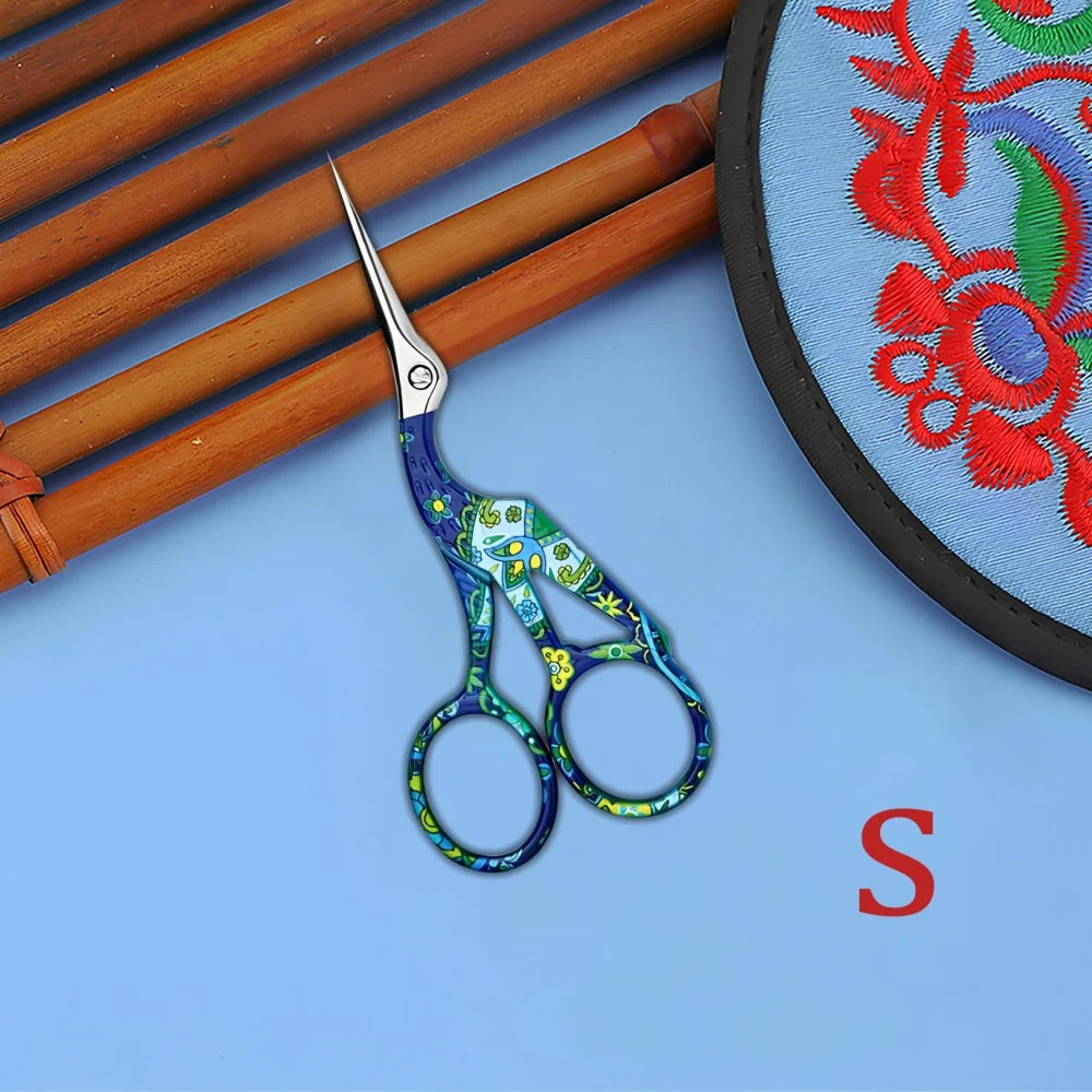 Retro Vintage Embroidery Scissors – Stainless Steel Craft Tool Embroidery Scissors Axl Scissors-Blue-S-