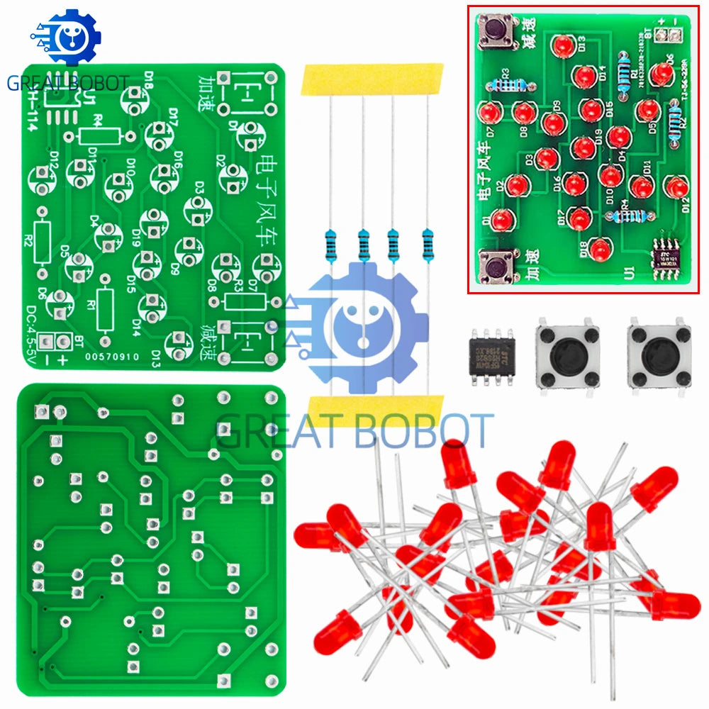 Electronic Windmill DIY Soldering Kit – DC 5V Adjustable Speed Electronics DIY Kit Axl