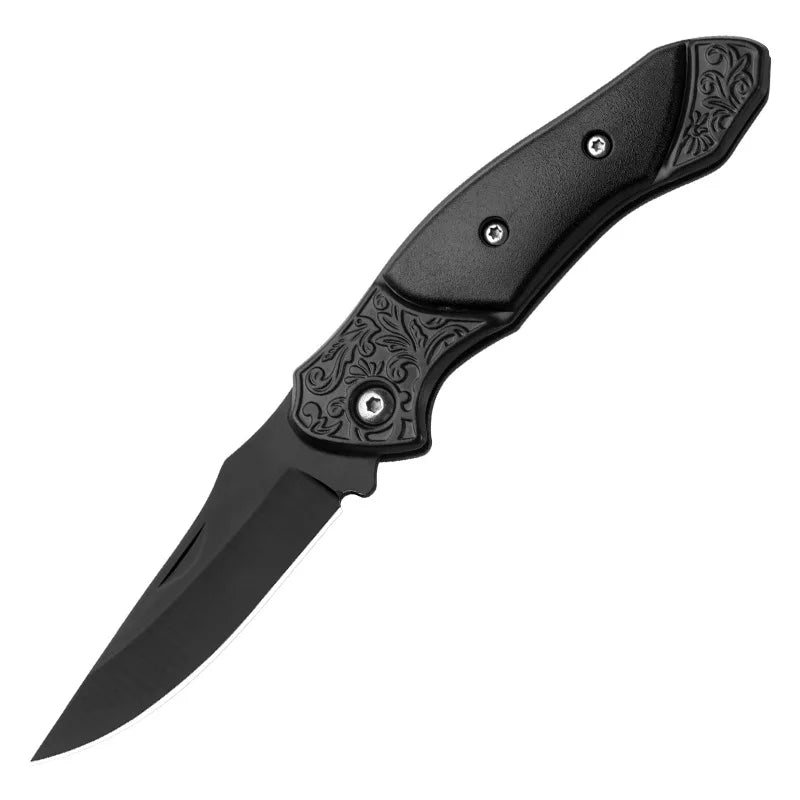 Portable Mini Folding Knife – Stainless Steel Camping EDC Folding Pocket Knife Axl black
