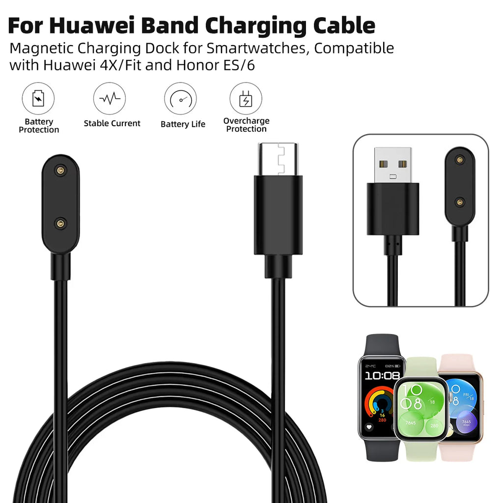 USB Fast Charging Cable for Huawei Band 6–10 & Watch Fit Smartwatch Charging Cable Axl