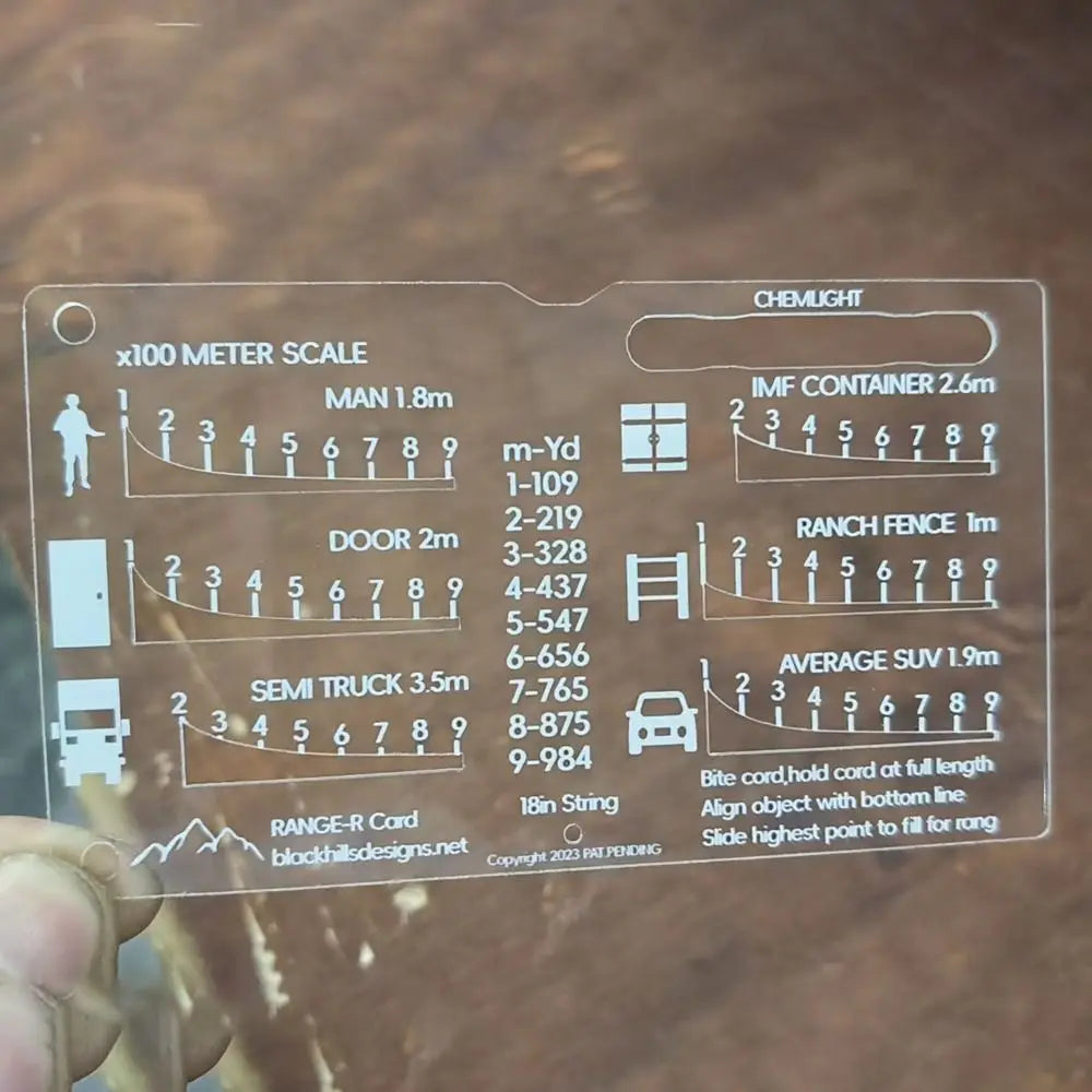 Pocket Rangefinder Card – Outdoor Hunting Range Field Tool Rangefinder Card Axl