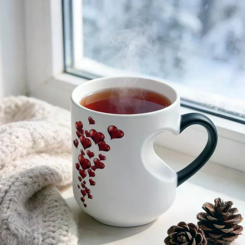 Heart-Shaped Color Changing Ceramic Mug – Hidden Design Color Changing Mug Axl