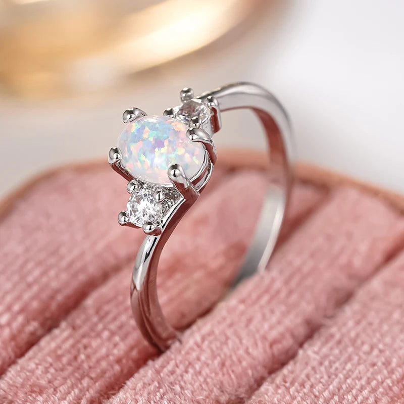 Huitan Oval Opal Ring – Women's Fashion Statement Jewelry Fashion Ring Axl