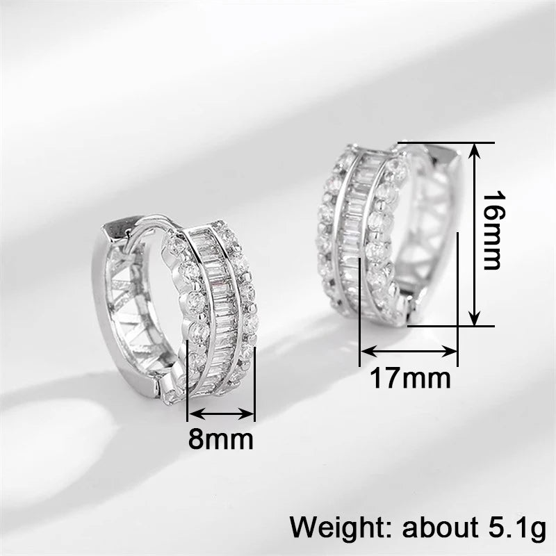 Huitan Dainty CZ Hoop Earrings – Cubic Zirconia Women's Jewelry Hoop Earrings Axl