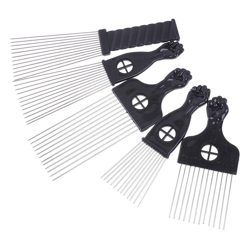 Black Fist Afro Metal Comb – Wide Tooth Natural Hair Pick Afro Hair Pick Comb Axl