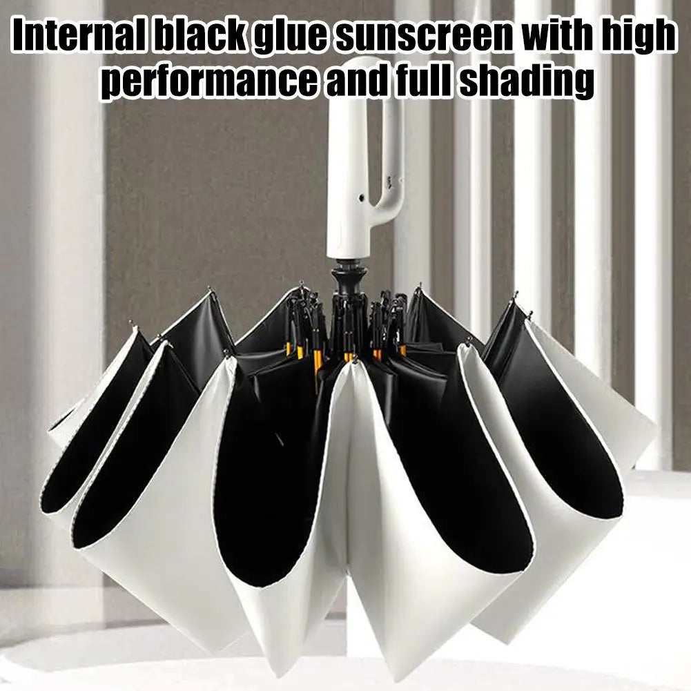 10-Rib Auto Compact Folding Umbrella – UPF 50+ Sun & Rain Shield Compact Folding Umbrella Axl