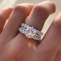 Huitan 3-Piece Bridal Ring Set – Silver & CZ Wedding Rings Bridal Ring Set Axl Q842 7