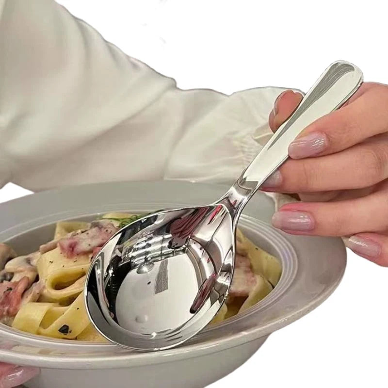 Long-Handle Stainless Steel Dinner Spoon – Stirring & Serving Dinner Spoon Axl