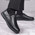 Men's Leather Slip-On Loafers – Breathable Soft Sole Shoes Men's Leather Loafers Axl black 38