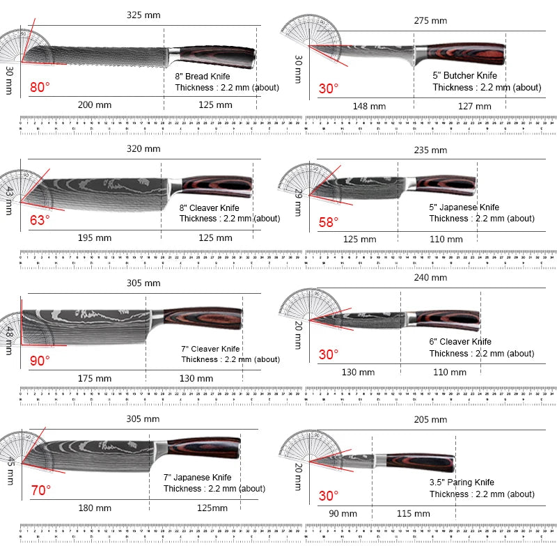 InLeung Damascus Chef Knife – Sharp Wood Handle Kitchen Knife Damascus Chef Knife Axl