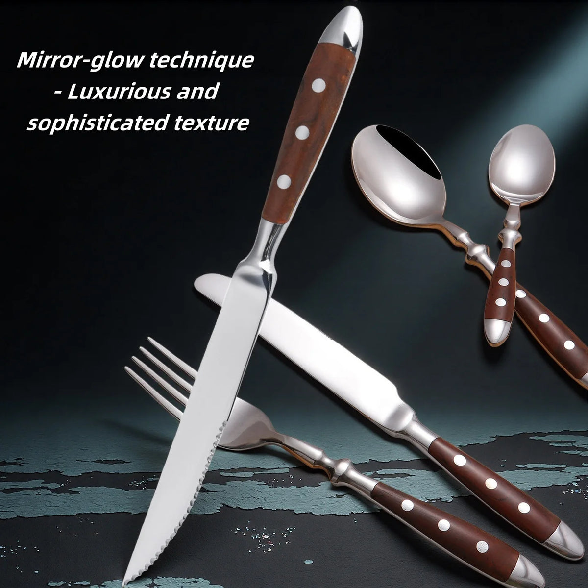 Elegant Stainless Steel Cutlery Set – Fork, Spoon & Steak Knife Stainless Steel Flatware Axl