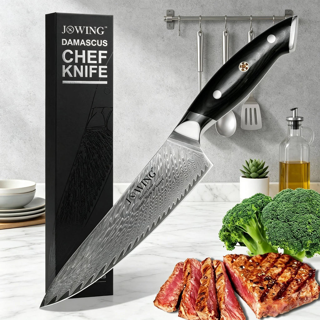 67-Layer Damascus Santoku Knife – Japanese Chef Knife Gift Box Damascus Chef Knife Axl Red