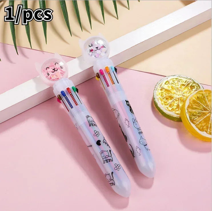 Kawaii Christmas Ballpoint Pens – Multicolor Novelty Biro Set Novelty Ballpoint Pens Axl 2pcs Cat