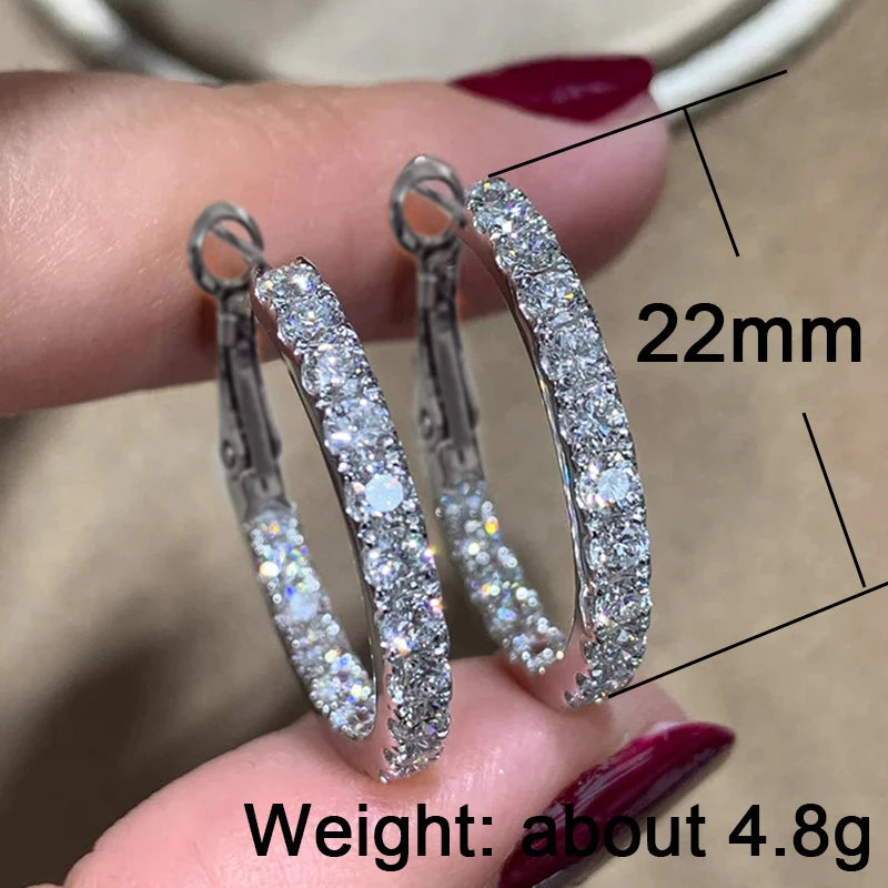 Huitan Round Cubic Zirconia Hoop Earrings – Women's Jewelry Hoop Earrings Axl