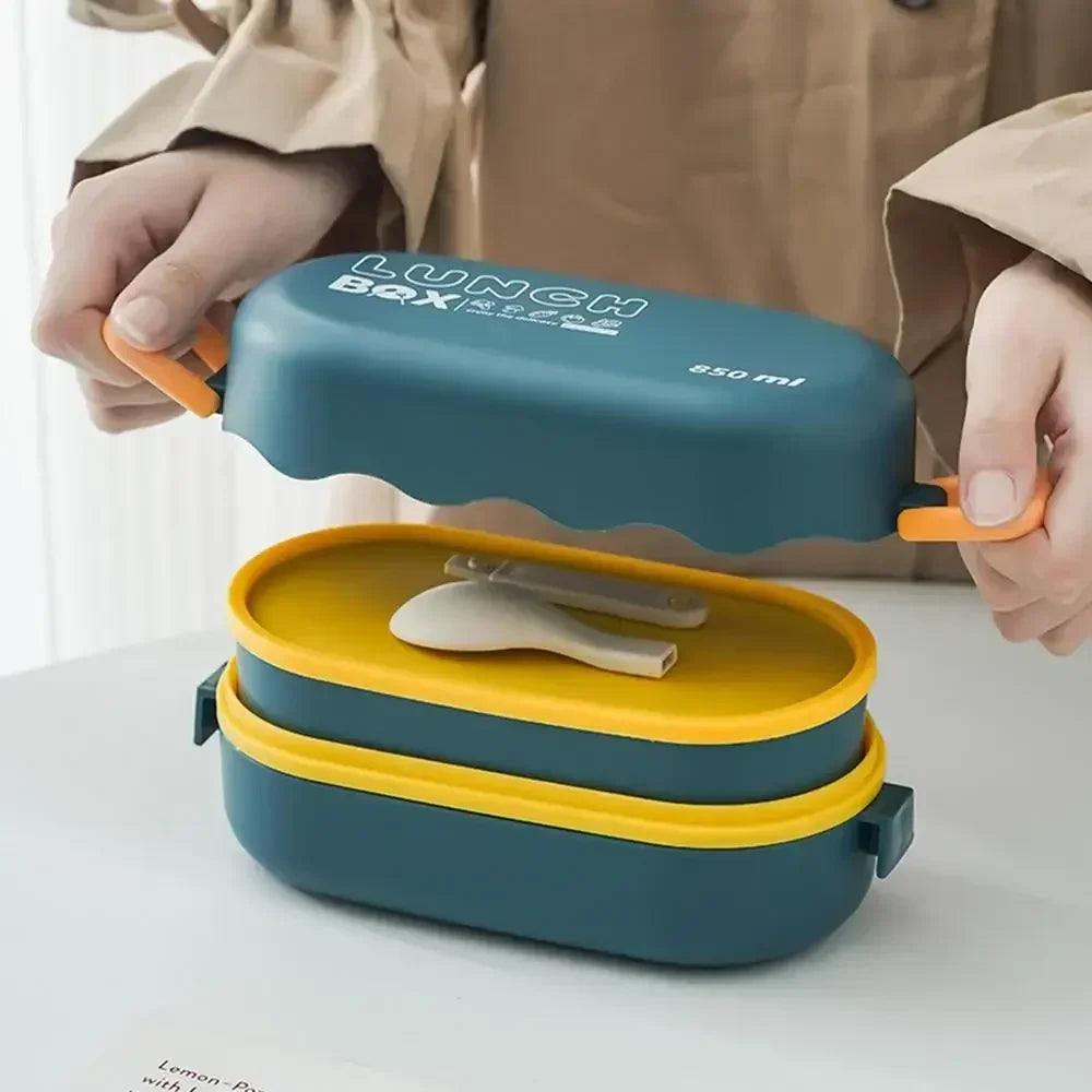 Kids Stackable Bento Lunch Box | Microwave Safe, BPA-Free, 850ml Bento Lunch Box Axl