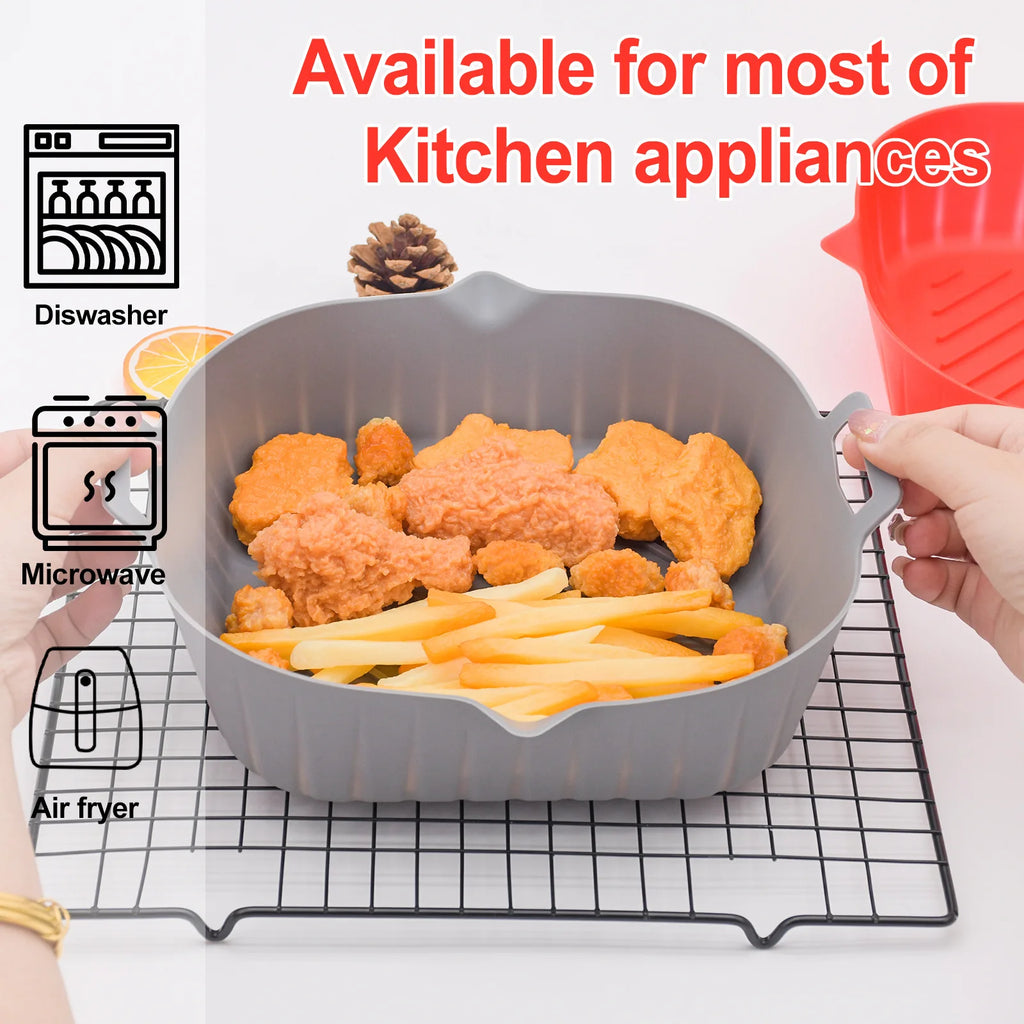 Reusable Silicone Air Fryer Liner Square Baking Tray Mat Silicone Baking Mat Axl