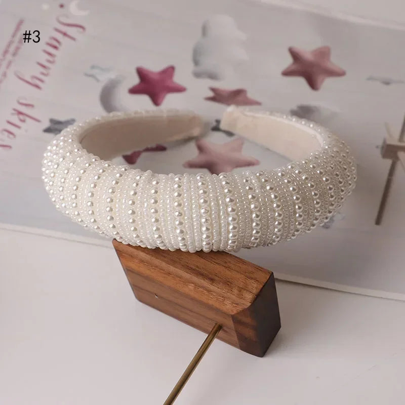 Retro Pearl Headbands for Women – Elegant Hair Accessories Pearl Hair Headband Axl 3