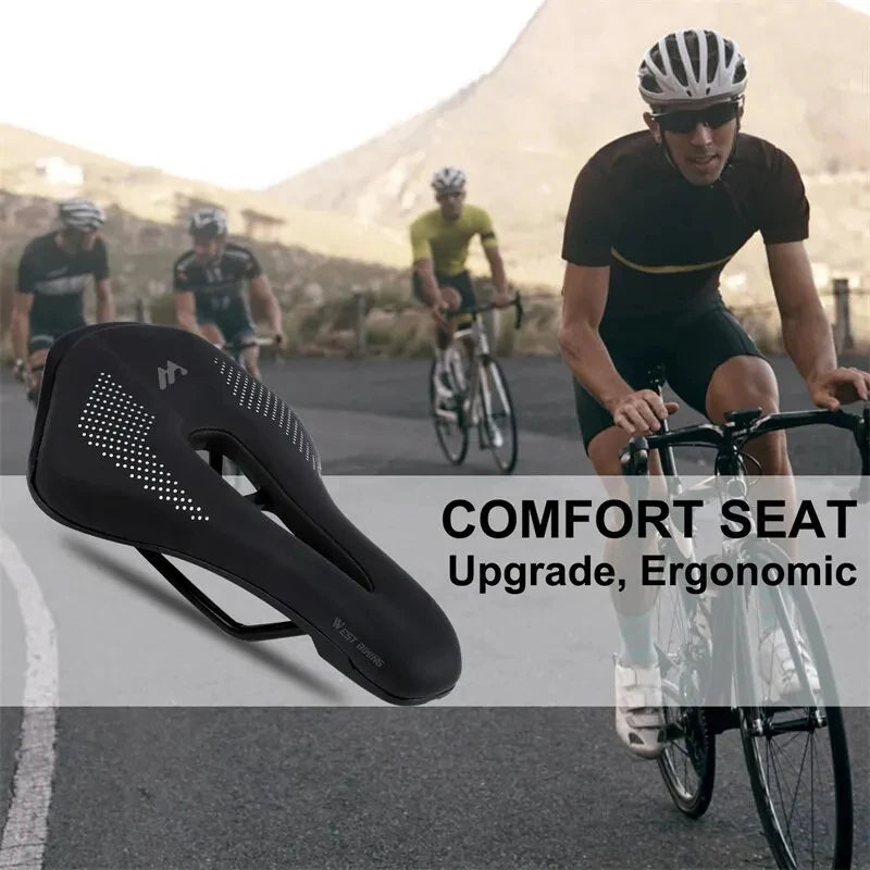 WEST BIKING Ultralight Bike Saddle – Hollow PU Leather MTB Seat Bicycle Saddle Axl