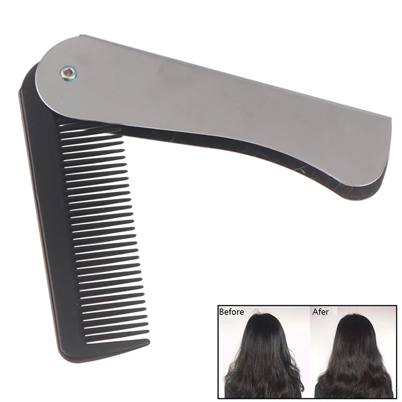 Portable Foldable Metal Pocket Comb – Hair & Beard Grooming Folding Pocket Comb Axl