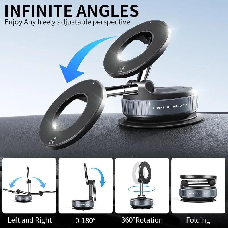 MagSafe Car Phone Mount – 360° Rotation Vacuum Suction Cup Car Phone Mount Axl