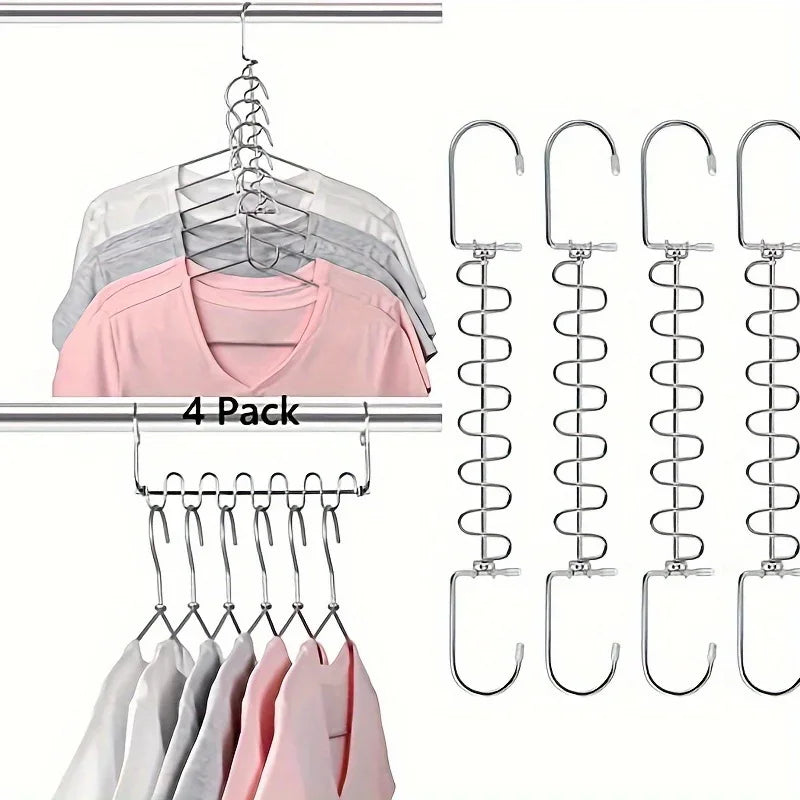 Stainless Steel Cascading Hangers 12-Slot Closet Space Saver Cascading Closet Hangers Axl