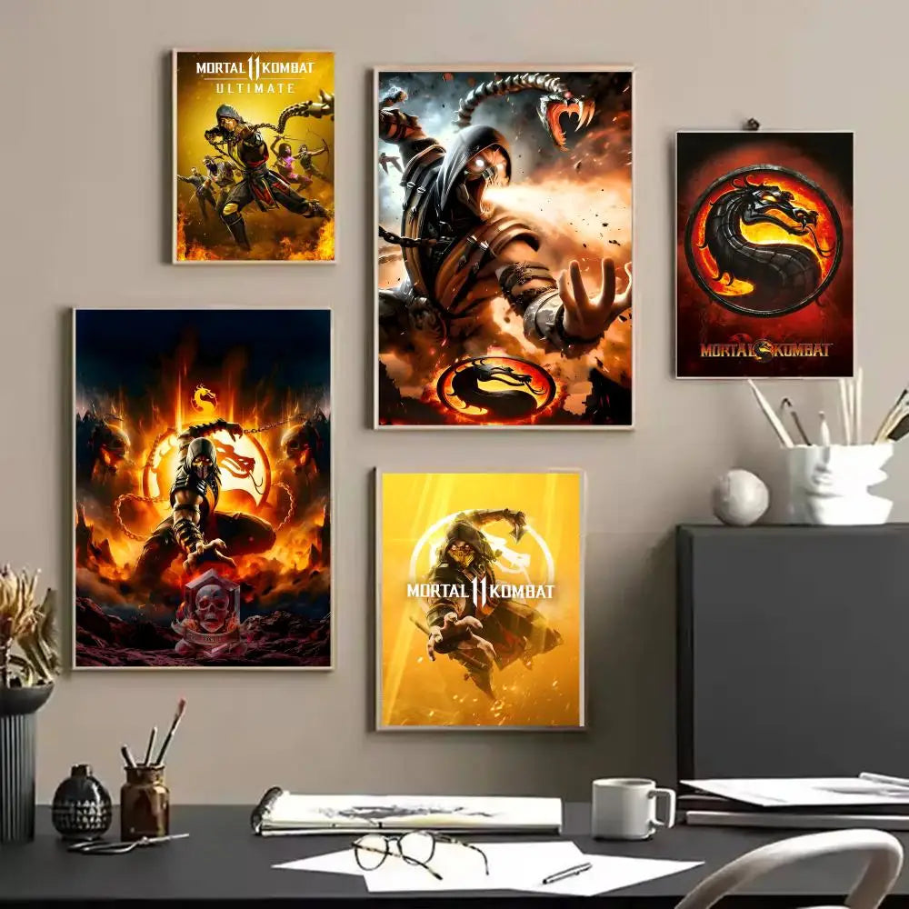 Mortal Kombat Canvas Wall Art Poster | Unframed Gaming Decor Canvas Wall Art Axl