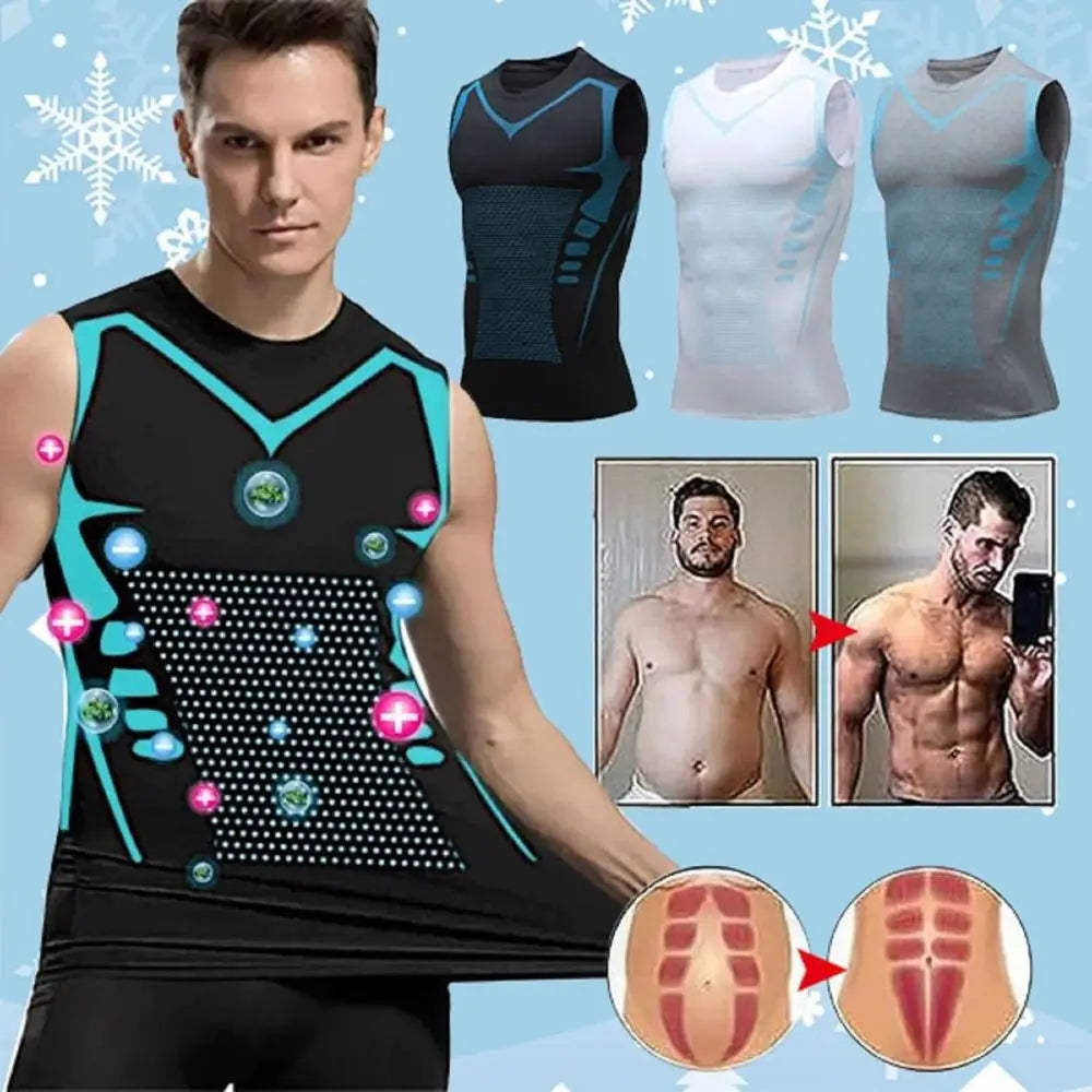 Men's Compression Shaping Vest – Slim Fit Sleeveless Workout Top Compression Shaping Vest Axl