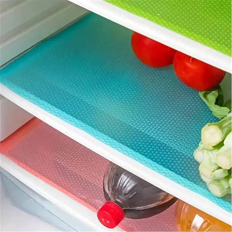 4-Pack EVA Fridge Liner Mats – Waterproof & Washable Shelf Pads Fridge Shelf Liner Axl