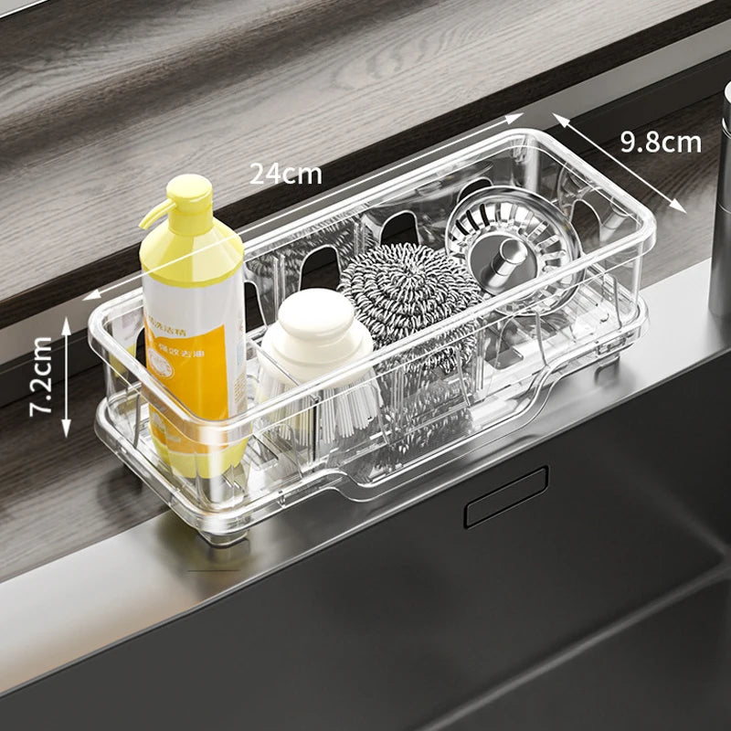 Kitchen Sink Caddy Organizer – Sponge Holder & Drain Rack Sink Caddy Organizer Axl White