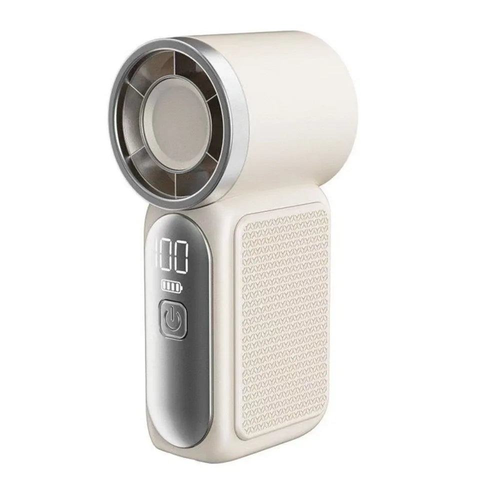 Mini Handheld Fan | 100-Speed LED Display USB Rechargeable Handheld Portable Fan Axl White